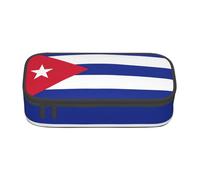 Unkhtt Estuche para lápices con estampado de bandera cubana de 8.3 x 2 x 3.7 pulgadas, estuche para lápices, escuela, oficina, viaje, Black, Talla única