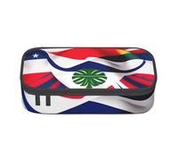 Unkhtt Estuche para lápices con estampado de bandera de Costa Rica de 8.3 x 2 x 3.7 pulgadas, estuche para lápices, escuela, oficina, viaje, Black, Talla única