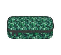 Unkhtt Estuche para lápices con estampado de hojas de plátano tropical, 21 x 5 x 9,4 cm, para escuela, oficina, viaje, Black, Talla única