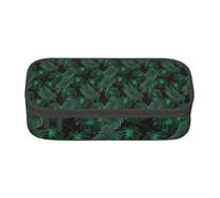 Unkhtt Estuche para lápices con estampado de hojas de plátano verde para estudiantes, 8.3 x 2 x 3.7 pulgadas, estuche para lápices, escuela, oficina, viaje, Black, Talla única