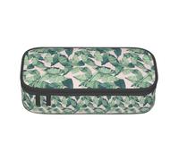 Unkhtt Estuche para lápices con estampado rosa de hojas de palmera verde, 8.3 x 2 x 3.7 pulgadas, estuche para lápices, escuela, oficina, viaje, Black, Talla única
