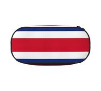 Unkhtt Estuche para lápices de gran capacidad con estampado de bandera de Costa Rica, con doble cremallera, para guardar maquillaje, Black, Talla única, Organizador de bolsas