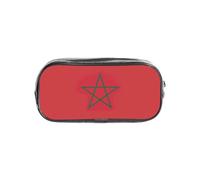 Unkhtt Estuche transparente con estampado de bandera de Marruecos para niños, estudiantes, niños, niñas, organizador transparente de papelería