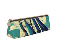 Unkhtt Estuche triangular de gran capacidad con diseño de barco de velero y paisaje, estuche para bolígrafos, estudiantes y colegios universitarios, White, Talla única