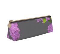 Unkhtt Estuche triangular de gran capacidad con diseño de flores lilas en flor para bolígrafos, estudiantes y colegios, White, Talla única