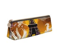 Unkhtt Estuche triangular de gran capacidad con diseño de la Torre Eiffel de París para estudiantes y colegios, White, Talla única