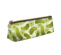 Unkhtt Estuche triangular de gran capacidad con estampado de eneldo y encurtidos de sushi para bolígrafos, estudiantes y colegios universitarios, White, Talla única
