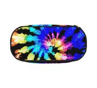 Unkhtt Exotic Tribe Tie Dye Style Print - Estuche para lápices de gran capacidad para estudiantes, doble cremallera, escuela, papelería, almacenamiento de maquillaje, Black, Talla única, Organizador