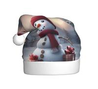 Unkhtt Feliz Navidad lindo muñeco de nieve 1 impresión adulto sombrero de Navidad accesorio festivo para Navidad, Halloween, celebración de Año Nuevo