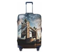 Unkhtt Funda protectora elástica para maleta, diseño histórico del Puente de la Torre Vieja de Londres, para maletas rígidas y blandas, Black, L, Equipaje de mano