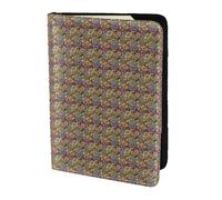 Unkhtt Funda tipo cartera con estampado floral de círculos étnicos de 5.5 pulgadas, para pasaporte, documentos de viaje, para hombres y mujeres, compacta y segura, Black, Talla única
