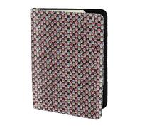 Unkhtt Funda tipo cartera de viaje con estampado de calaveras de flores coloridas de 5.5 pulgadas, para hombres y mujeres, compacta y segura, Black, Talla única