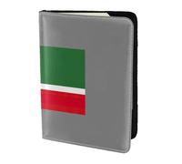 Unkhtt Funda tipo cartera para pasaporte de 5.5 pulgadas, diseño de bandera de la República de Chechenia, para hombres y mujeres, compacta y segura, Black, Talla única