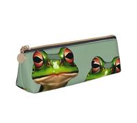 Unkhtt Funny Green Frogs 1 - Estuche triangular de gran capacidad para bolígrafos, estudiantes y colegios, White, Talla única