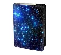 Unkhtt Galaxy Stars Print - Funda tipo cartera para pasaporte de 5.5 pulgadas, para hombres y mujeres, compacta y segura, Black, Talla única