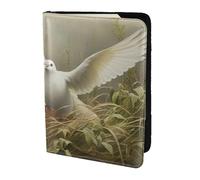 Unkhtt Grass and Dove - Funda tipo cartera para pasaporte de 5.5 pulgadas, para hombres y mujeres, compacta y segura, Black, Talla única