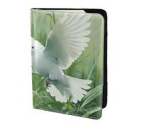 Unkhtt Grass and Dove - Funda tipo cartera para pasaporte de 5.5 pulgadas, para hombres y mujeres, compacta y segura, Black, Talla única