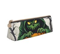Unkhtt Green Ghost Horror Halloween Pumpkin 1 - Estuche triangular de gran capacidad para bolígrafos, estudiantes y colegios universitarios, White, Talla única