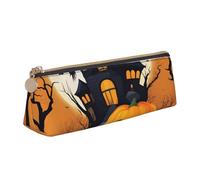Unkhtt Happy-Halloween-Vector 1 - Estuche para lápices de gran capacidad con diseño de triángulo para bolígrafos, estudiantes y colegios universitarios, White, Talla única