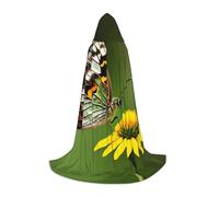 Unkhtt Hermosa capa con capucha unisex con estampado de mariposa brillante para cosplay, festival, carnaval, mago