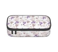 Unkhtt Hermoso estuche para lápices con estampado de hojas de uva de 8.3 x 2 x 3.7 pulgadas, estuche para lápices, escuela, oficina, viaje, Black, Talla única