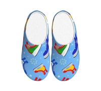 Unkhtt Hockey Elements - Pantuflas de franela para adultos, diseño creativo, suave, antibolitas, suela antideslizante, para casa, viajes en casa