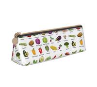 Unkhtt Introducción de varios lápices con estampado de verduras, gran capacidad, bolsa triangular para bolígrafos, estudiantes y colegios universitarios, White, Talla única