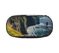 Unkhtt Ireland Outdoors County Clare The Cliffs Print - Estuche para lápices de gran capacidad con doble cremallera, para estudiantes, artículos de papelería escolar, almacenamiento de maquillaje