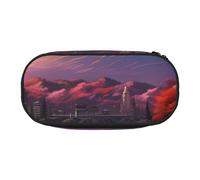 Unkhtt Japan Mount Fuji - Estuche para lápices de gran capacidad, con doble cremallera, para guardar maquillaje, Black, Talla única, Organizador de bolsas