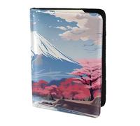 Unkhtt Japan Mount Fuji - Funda tipo cartera para documentos de viaje de 5.5 pulgadas, para hombres y mujeres, compacta y segura, Black, Talla única