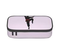 Unkhtt Karate Men - Estuche para lápices con estampado de estudiantes de 8.3 x 2 x 3.7 pulgadas, estuche para lápices, escuela, oficina, viaje, Black, Talla única