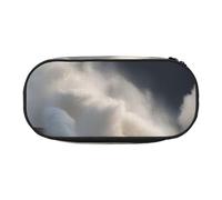 Unkhtt Lighthouse in Storm - Estuche para lápices de gran capacidad con doble cremallera para estudiantes, papelería escolar, almacenamiento de maquillaje, Black, Talla única, Organizador de bolsas