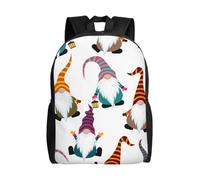 Unkhtt Mochila unisex de gran capacidad con estampado de gnomos divertidos de Navidad, para el trabajo, viajes, camping, aventuras al aire libre