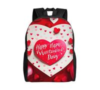 Unkhtt Mochila unisex de gran capacidad con estampado "Happy Valentine's Day" para el trabajo, viajes, camping, aventuras al aire libre
