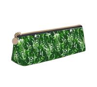 Unkhtt Monstera Deliciosa - Estuche triangular de gran capacidad con estampado de palmera de plátano para bolígrafos, estudiantes y colegios, White, Talla única