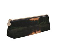 Unkhtt Moonlit Canoe Allagash River Print - Estuche triangular de gran capacidad para bolígrafos, estudiantes y colegios universitarios, White, Talla única