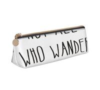 Unkhtt Not All Who Wander are Lost - Estuche triangular de gran capacidad para bolígrafos, estudiantes y colegios universitarios, White, Talla única