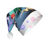 Unkhtt Origami Multicolor Papercraft Grullas Impresión Hombres Mujeres Led Navidad Sombrero Papá Noel para Año Nuevo y Navidad Fiesta Festiva Accesorio