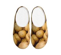 Unkhtt Pantuflas para adultos con estampado de papas de jardín, de franela suave y antibolitas, suela antideslizante, para casa, viajes