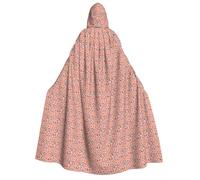 Unkhtt Patrón de melocotón rosa sin costuras para adultos, capa con capucha de 190 cm, disfraz de carnaval, cosplay, festivales, celebraciones al aire libre