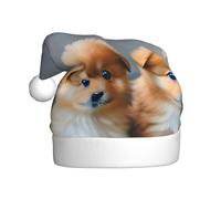 Unkhtt Pomeranians Puppies and Point 1 - Sombrero de Papá Noel para adultos, para vacaciones, Año Nuevo, celebraciones, disfraz de Navidad, accesorio de fiesta