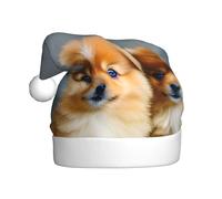 Unkhtt Pomeranians Puppies and Point Print - Sombrero de Papá Noel para adultos, para vacaciones, Año Nuevo, celebraciones, Navidad, disfraz de fiesta