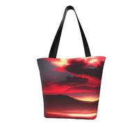 Unkhtt Red Sky at Night - Bolsa de hombro multiescena con estampado estrellado para playa, versátil para senderismo, compras, vacaciones
