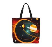 Unkhtt Solar System Júpiter Saturno - Bolsa ligera unisex con estampado de Júpiter Saturno, bolsa de comestibles, uso diario, viajes, playa, trabajo