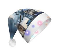 Unkhtt Sombrero de Navidad con diseño histórico de Puente de la Torre Vieja de Londres para hombres y mujeres, accesorio de fiesta festiva de Navidad para Año Nuevo y Navidad