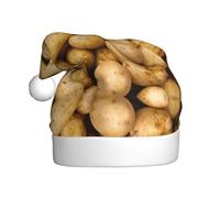 Unkhtt Sombrero de Papá Noel para adultos con estampado de papas de jardín para vacaciones, Año Nuevo, celebraciones, disfraz de Navidad, accesorio de fiesta