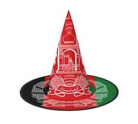 Unkhtt Sombrero festivo con estampado de bandera de Afganistán para adultos, carnaval, fiesta, cosplay, gorro cómodo para sombreros