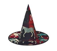 Unkhtt Sombrero festivo con estampado de varios tipos de caballos para adultos, para carnaval, fiesta, cosplay, gorro cómodo para sombreros