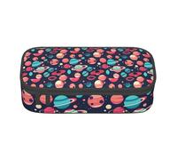 Unkhtt Space Planets - Estuche para lápices con estampado de planetas espaciales de 8.3 x 2 x 3.7 pulgadas, estuche para lápices, escuela, oficina, viaje, Black, Talla única