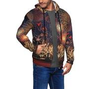 Unkhtt Sudadera con capucha para hombre, diseño de fuegos artificiales, informal, para el hogar, al aire libre, gimnasio, viajes, para otoño, invierno y primavera, Negro, M